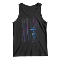 Perseid Meteor Shower Raining Astronaut With Umbrella Tank Top - Wonder Print Shop