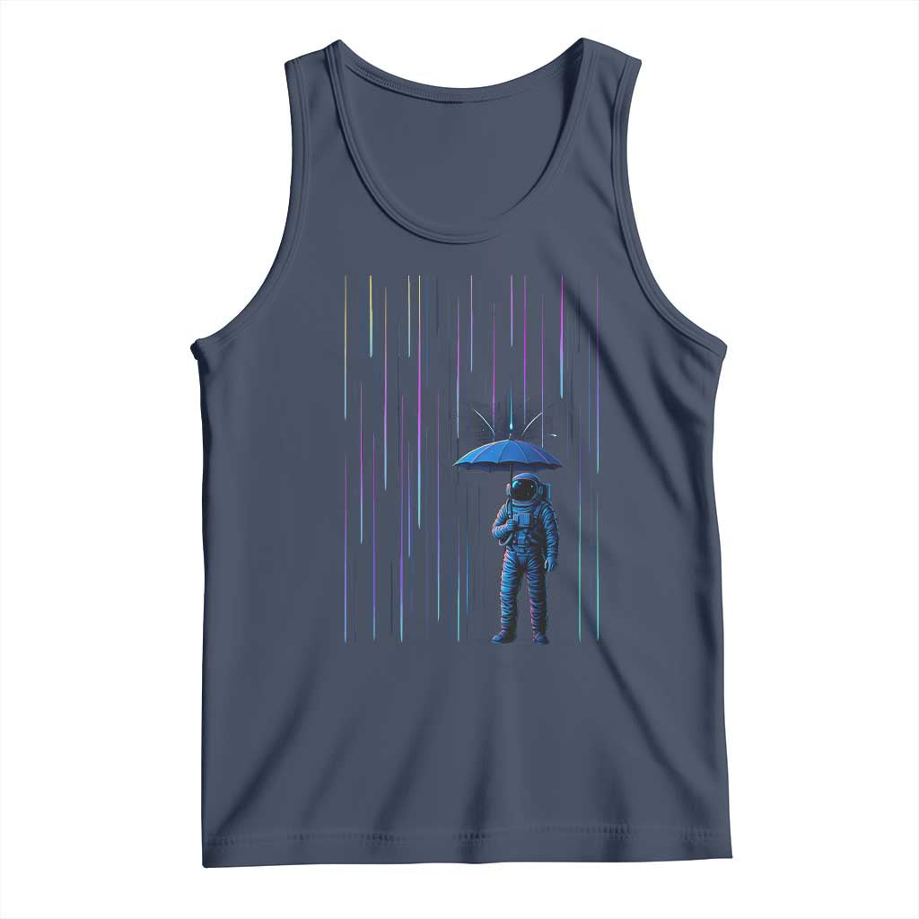 Perseid Meteor Shower Raining Astronaut With Umbrella Tank Top - Wonder Print Shop