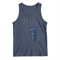 Perseid Meteor Shower Raining Astronaut With Umbrella Tank Top - Wonder Print Shop