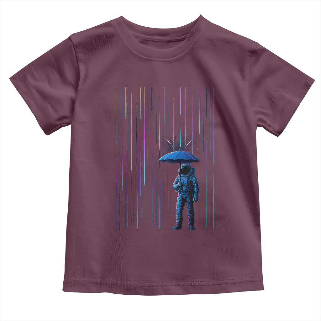 Perseid Meteor Shower Raining Astronaut With Umbrella Toddler T Shirt - Wonder Print Shop