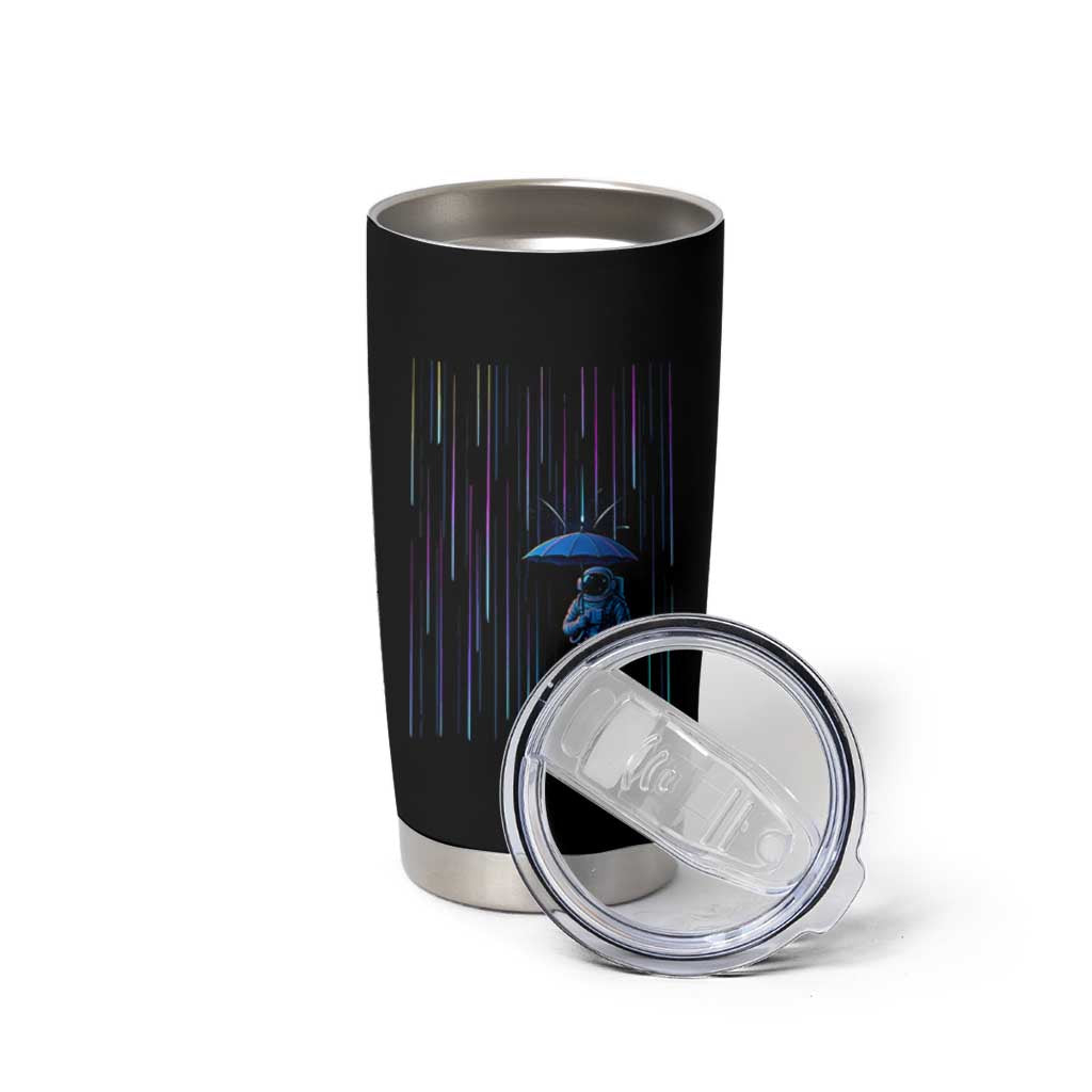 Perseid Meteor Shower Raining Astronaut With Umbrella Tumbler Cup - Wonder Print Shop