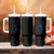 Perseid Meteor Shower Raining Astronaut With Umbrella Tumbler With Handle - Wonder Print Shop