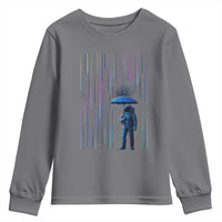 Perseid Meteor Shower Raining Astronaut With Umbrella Youth Sweatshirt - Wonder Print Shop