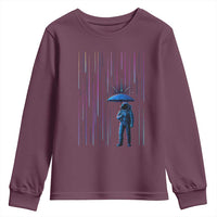 Perseid Meteor Shower Raining Astronaut With Umbrella Youth Sweatshirt - Wonder Print Shop