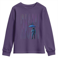 Perseid Meteor Shower Raining Astronaut With Umbrella Youth Sweatshirt - Wonder Print Shop