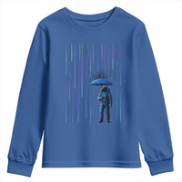 Perseid Meteor Shower Raining Astronaut With Umbrella Youth Sweatshirt - Wonder Print Shop