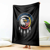 American Indian Veteran Throw Blanket Native American Veteran Eagle Dreamcatcher - Wonder Print Shop