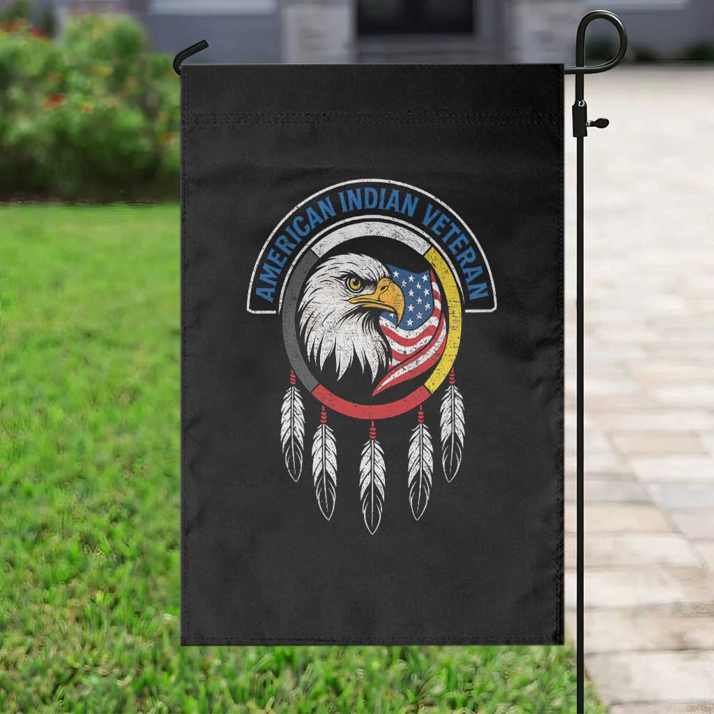American Indian Veteran Garden Flag Native American Veteran Eagle Dreamcatcher - Wonder Print Shop