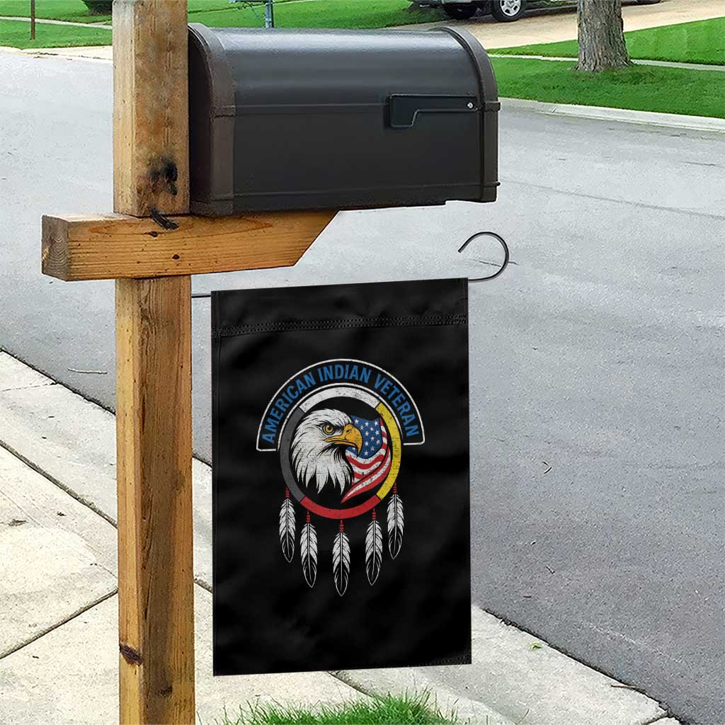 American Indian Veteran Garden Flag Native American Veteran Eagle Dreamcatcher - Wonder Print Shop