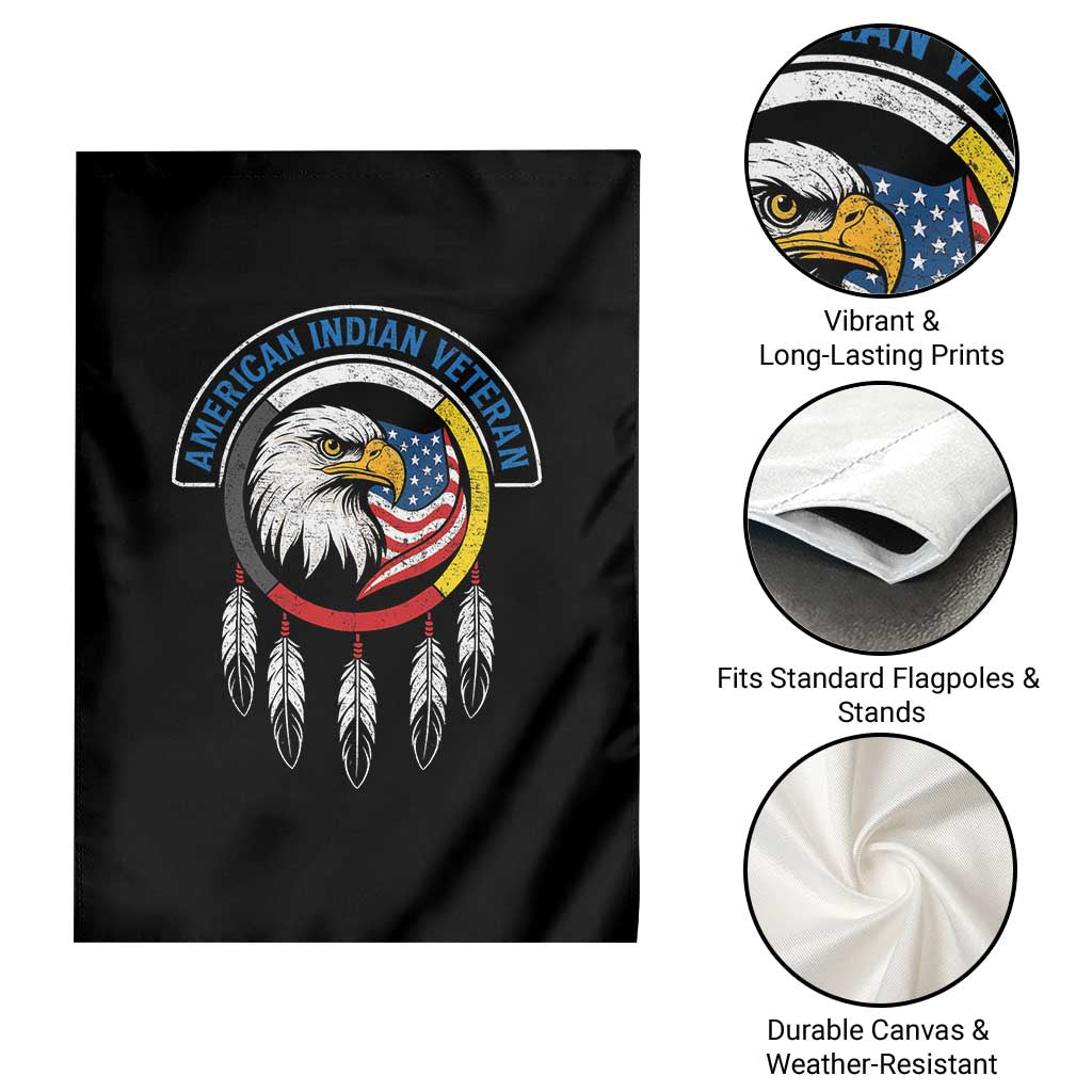 American Indian Veteran Garden Flag Native American Veteran Eagle Dreamcatcher - Wonder Print Shop