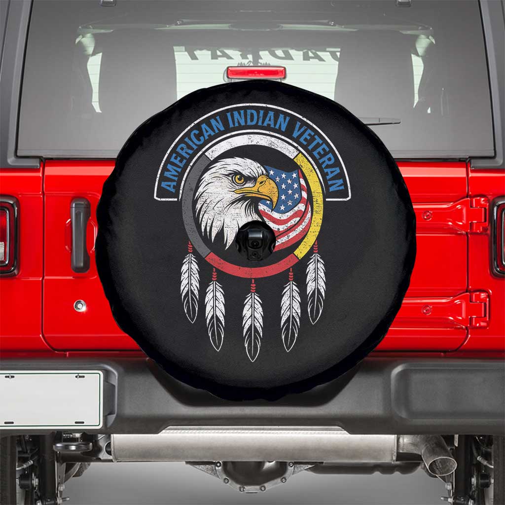 American Indian Veteran Spare Tire Cover Native American Veteran Eagle Dreamcatcher - Wonder Print Shop