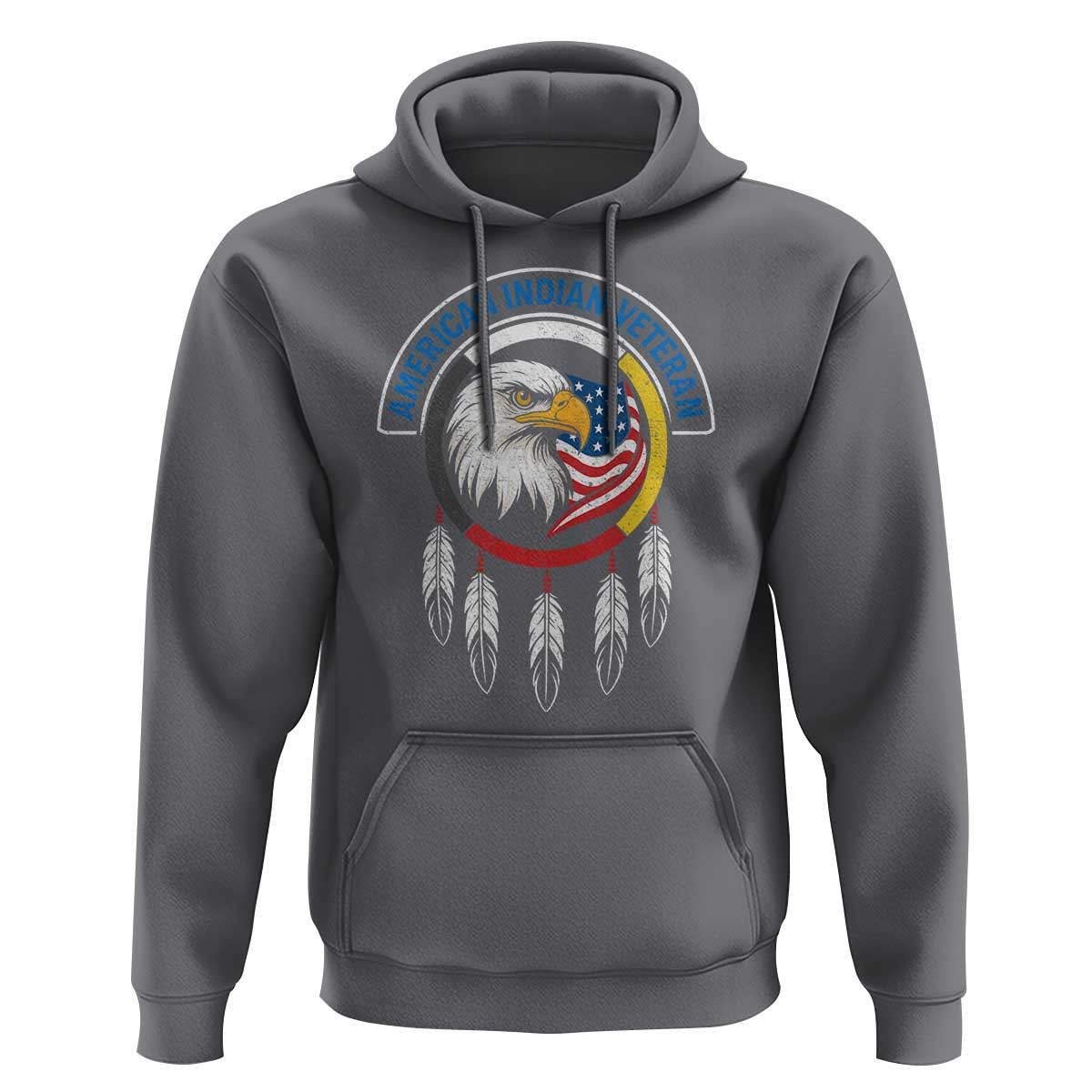 American Indian Veteran Hoodie Native American Veteran Eagle Dreamcatcher - Wonder Print Shop