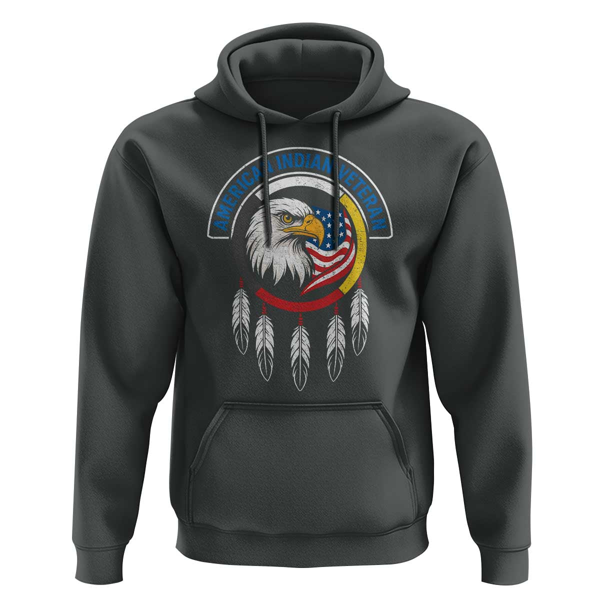 American Indian Veteran Hoodie Native American Veteran Eagle Dreamcatcher - Wonder Print Shop