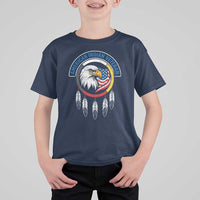 American Indian Veteran T Shirt For Kid Native American Veteran Eagle Dreamcatcher - Wonder Print Shop