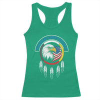 American Indian Veteran Racerback Tank Top Native American Veteran Eagle Dreamcatcher - Wonder Print Shop