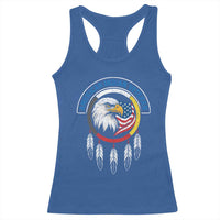 American Indian Veteran Racerback Tank Top Native American Veteran Eagle Dreamcatcher - Wonder Print Shop