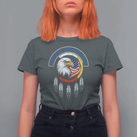 American Indian Veteran T Shirt For Women Native American Veteran Eagle Dreamcatcher - Wonder Print Shop