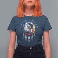 American Indian Veteran T Shirt For Women Native American Veteran Eagle Dreamcatcher - Wonder Print Shop