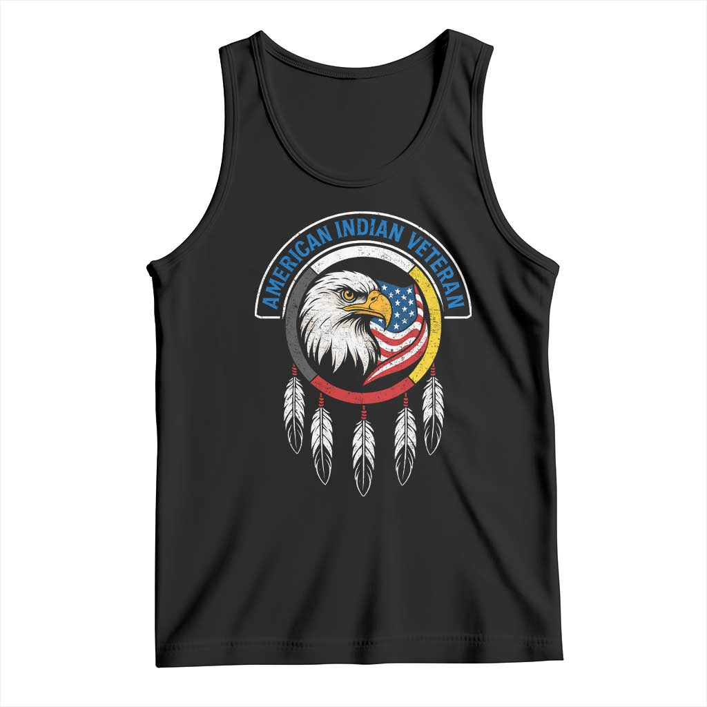 American Indian Veteran Tank Top Native American Veteran Eagle Dreamcatcher - Wonder Print Shop