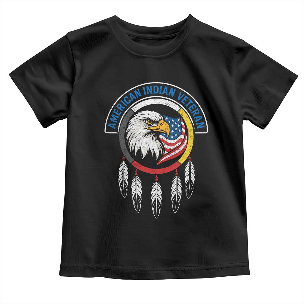 American Indian Veteran Toddler T Shirt Native American Veteran Eagle Dreamcatcher - Wonder Print Shop