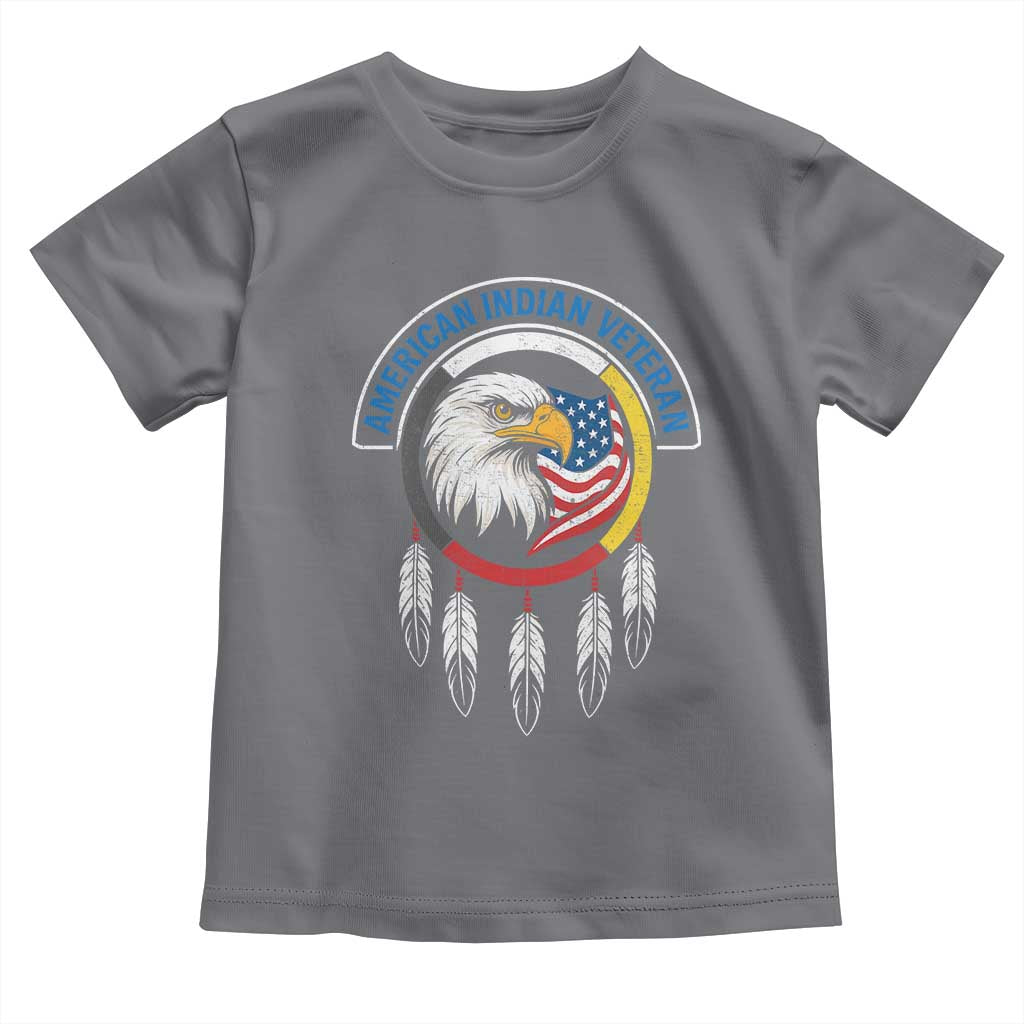 American Indian Veteran Toddler T Shirt Native American Veteran Eagle Dreamcatcher - Wonder Print Shop