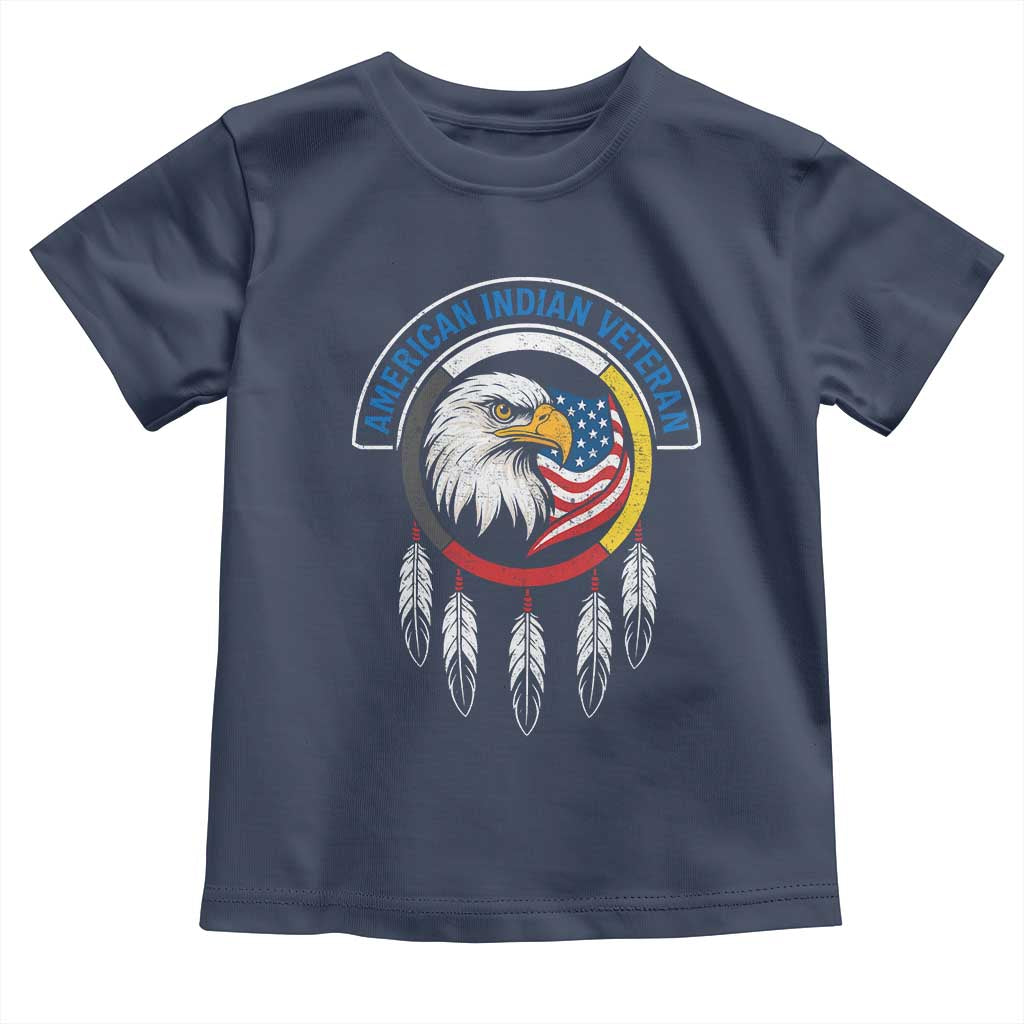 American Indian Veteran Toddler T Shirt Native American Veteran Eagle Dreamcatcher - Wonder Print Shop