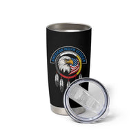 American Indian Veteran Tumbler Cup Native American Veteran Eagle Dreamcatcher - Wonder Print Shop