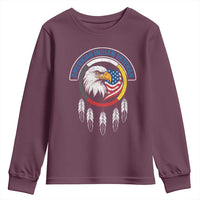 American Indian Veteran Youth Sweatshirt Native American Veteran Eagle Dreamcatcher - Wonder Print Shop