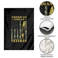 American Indian Veteran Garden Flag Native American Veteran Feathers Camo Flag - Wonder Print Shop