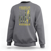 American Indian Veteran Sweatshirt Native American Veteran Feathers Camo Flag - Wonder Print Shop