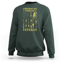 American Indian Veteran Sweatshirt Native American Veteran Feathers Camo Flag - Wonder Print Shop