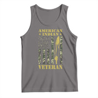 American Indian Veteran Tank Top Native American Veteran Feathers Camo Flag - Wonder Print Shop