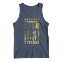 American Indian Veteran Tank Top Native American Veteran Feathers Camo Flag - Wonder Print Shop
