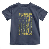 American Indian Veteran Toddler T Shirt Native American Veteran Feathers Camo Flag - Wonder Print Shop