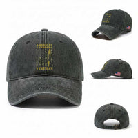 American Indian Veteran Washed Cotton Baseball Cap Native American Veteran Feathers Camo Flag