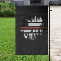 Wildland Firefighter Forest Red Line American Flag Garden Flag