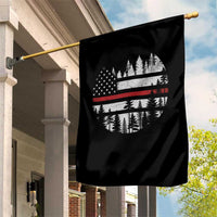 Wildland Firefighter Forest Red Line American Flag Garden Flag