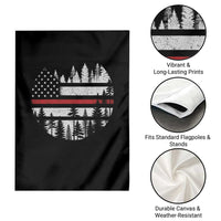 Wildland Firefighter Forest Red Line American Flag Garden Flag