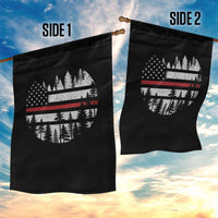 Wildland Firefighter Forest Red Line American Flag Garden Flag