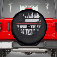 Wildland Firefighter Forest Red Line American Flag Spare Tire Cover