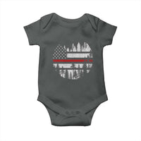 Wildland Firefighter Forest Red Line American Flag Baby Onesie