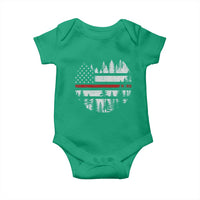 Wildland Firefighter Forest Red Line American Flag Baby Onesie