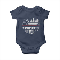 Wildland Firefighter Forest Red Line American Flag Baby Onesie