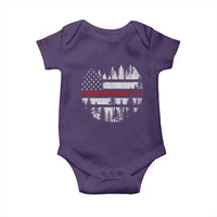 Wildland Firefighter Forest Red Line American Flag Baby Onesie
