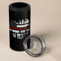 Wildland Firefighter Forest Red Line American Flag 4 in 1 Can Cooler Tumbler
