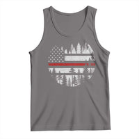 Wildland Firefighter Forest Red Line American Flag Tank Top