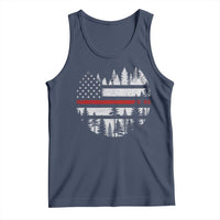 Wildland Firefighter Forest Red Line American Flag Tank Top