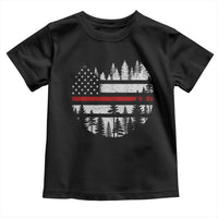 Wildland Firefighter Forest Red Line American Flag Toddler T Shirt