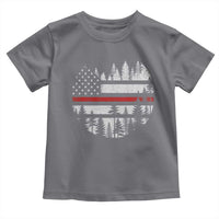 Wildland Firefighter Forest Red Line American Flag Toddler T Shirt