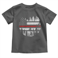 Wildland Firefighter Forest Red Line American Flag Toddler T Shirt